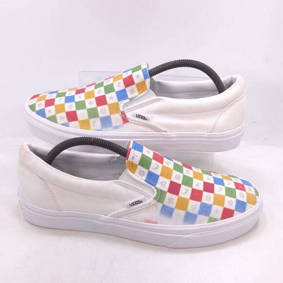 Vans Off The Wall Slip On Athletic Sneaker Shoe Mens Size 10 500714 Multi White - Picture 6 of 9